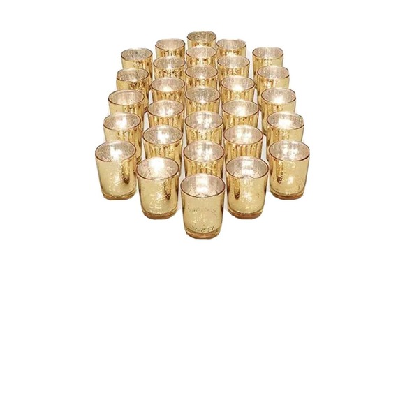 LETINE Accents Letine Gold Votive Candle Holders Set Of 8 Speckled